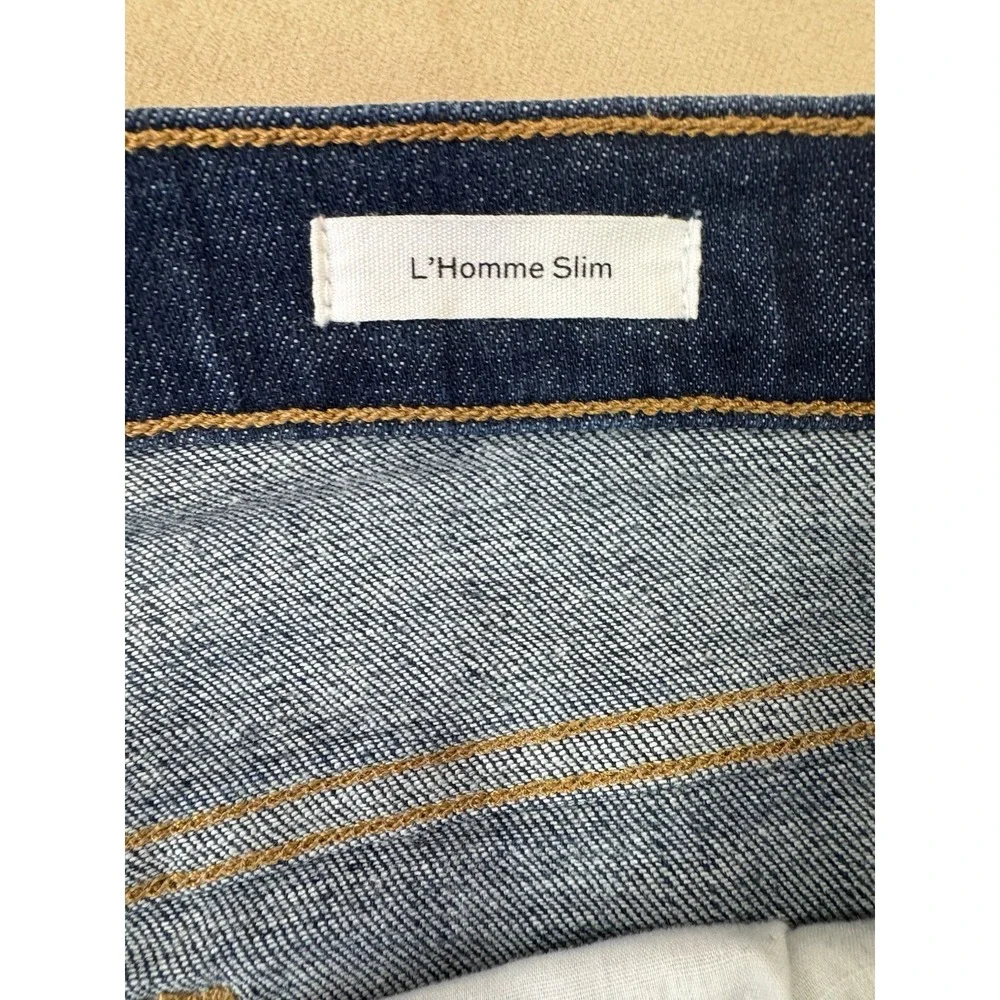 Frame L'Homme Slim Jeans Mens 36X30 Bue Stretch Denim Straight Leg Pants‎